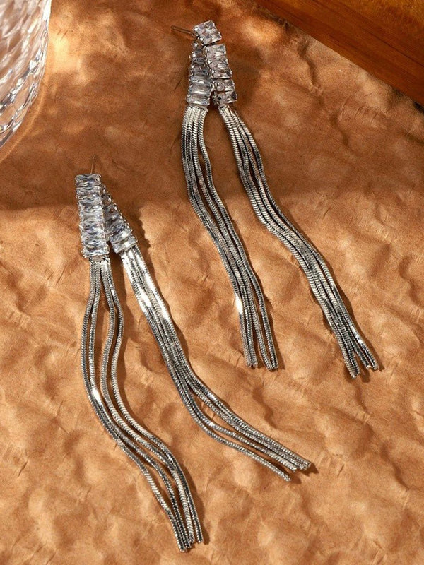 SALTY Stone Studded Contemporary Aurora Radiant Glow Drop Earrings