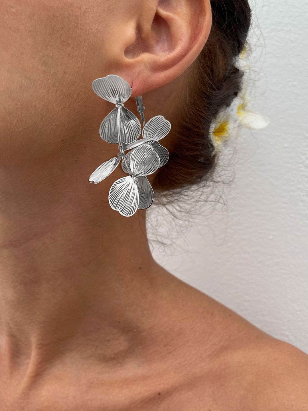 Silver Plated Contemporary Hoop Earrings