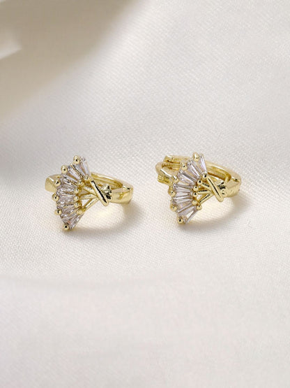 SALTY Gold-Plated Contemporary Artificial Stone Studded Studs Earrings