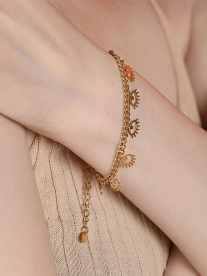 SALTY Women Stainless Steel Protective Evil Eye Link Bracelet