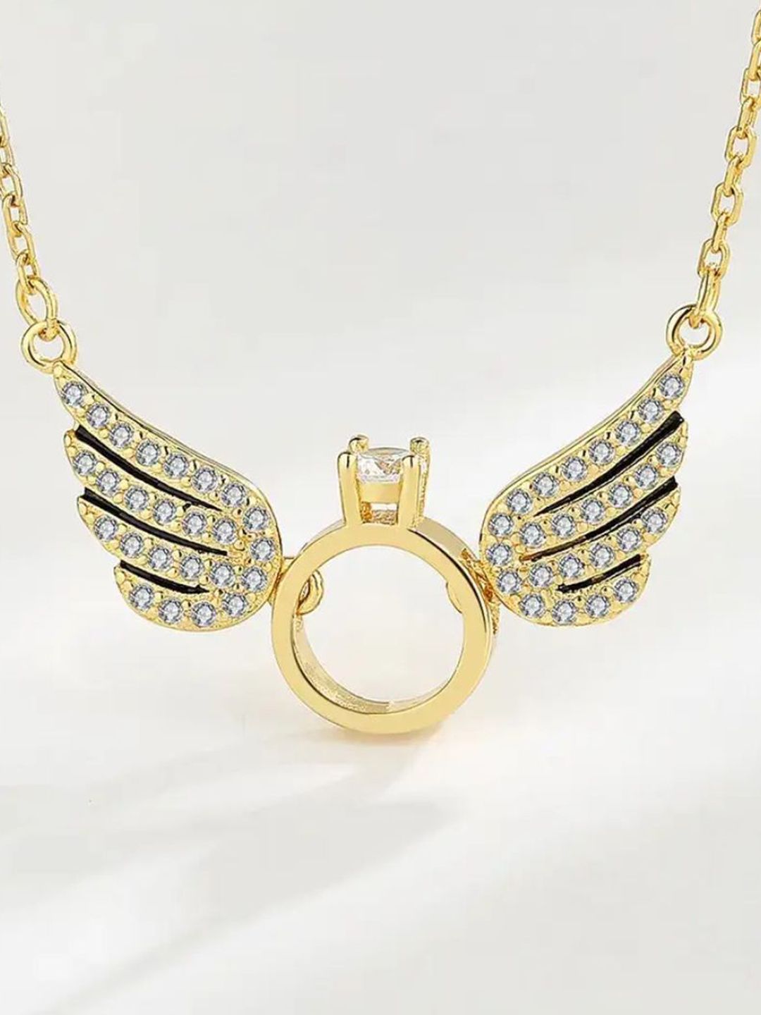 SALTY Pack of 2 Women Angel Wings Necklace - Gold