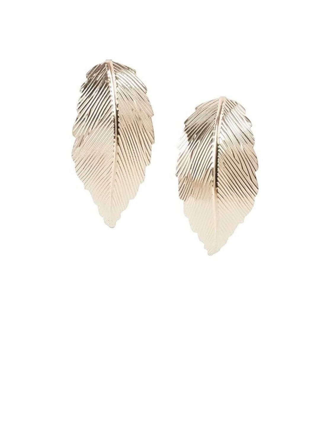 SALTY Stainless Steel Gold Plated Leaf Shaped Drop Earrings