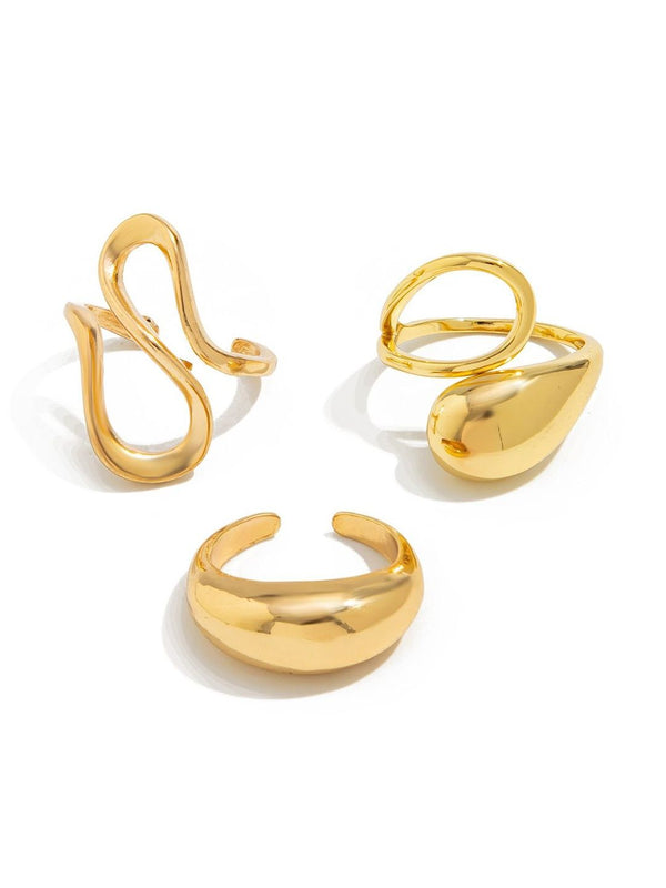 Set of 3 Gold-Plated Finger Ring