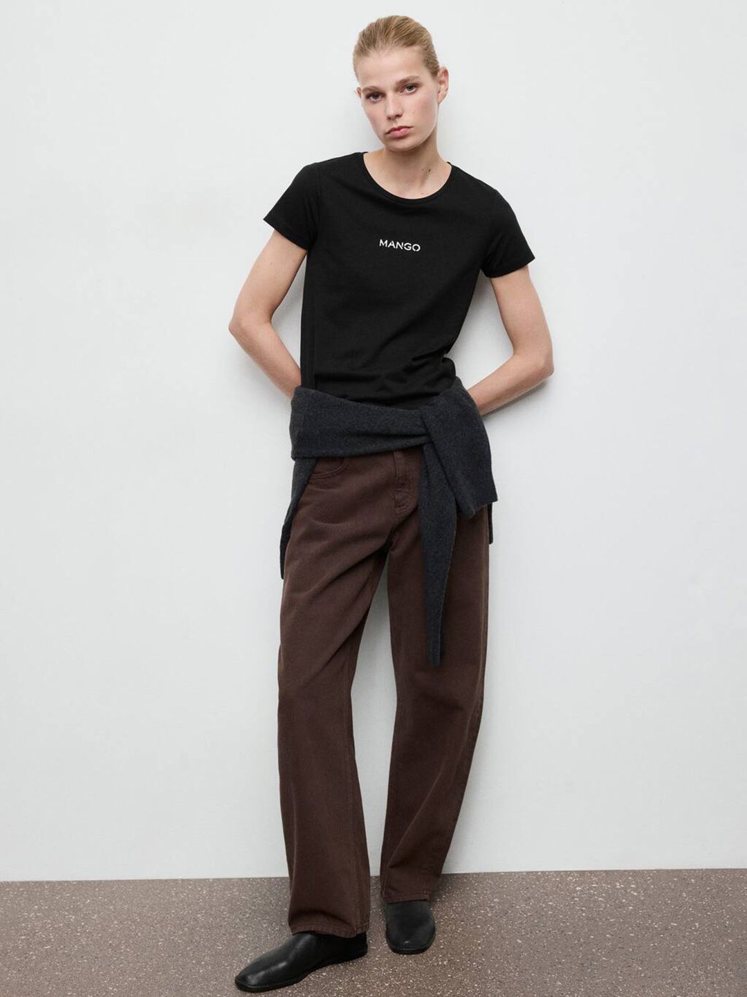 Women Brand Logo Printed Pure Cotton T-shirt