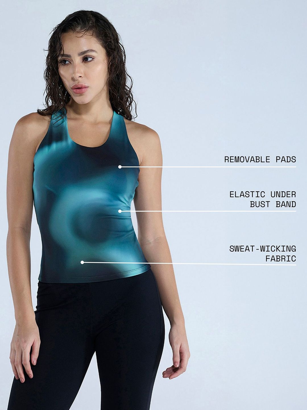 Teal Fluid Racerback Tank