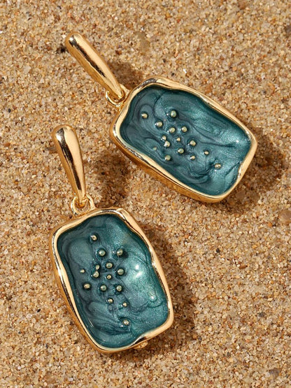 SALTY Pack of 2 Women Ritzy Black Luxury Gold Earring