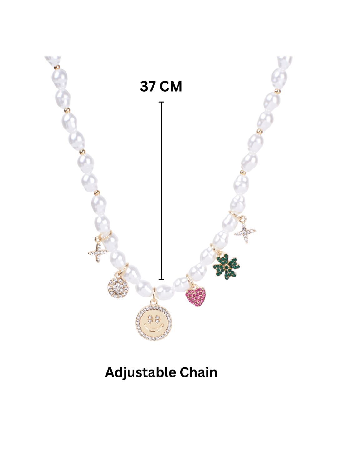 SALTY Sleek Pearl Tassel Charm Statement Necklace
