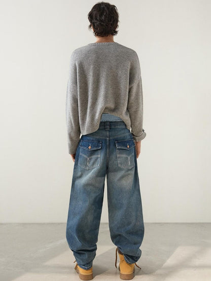 Men Embroidered super baggy jeans