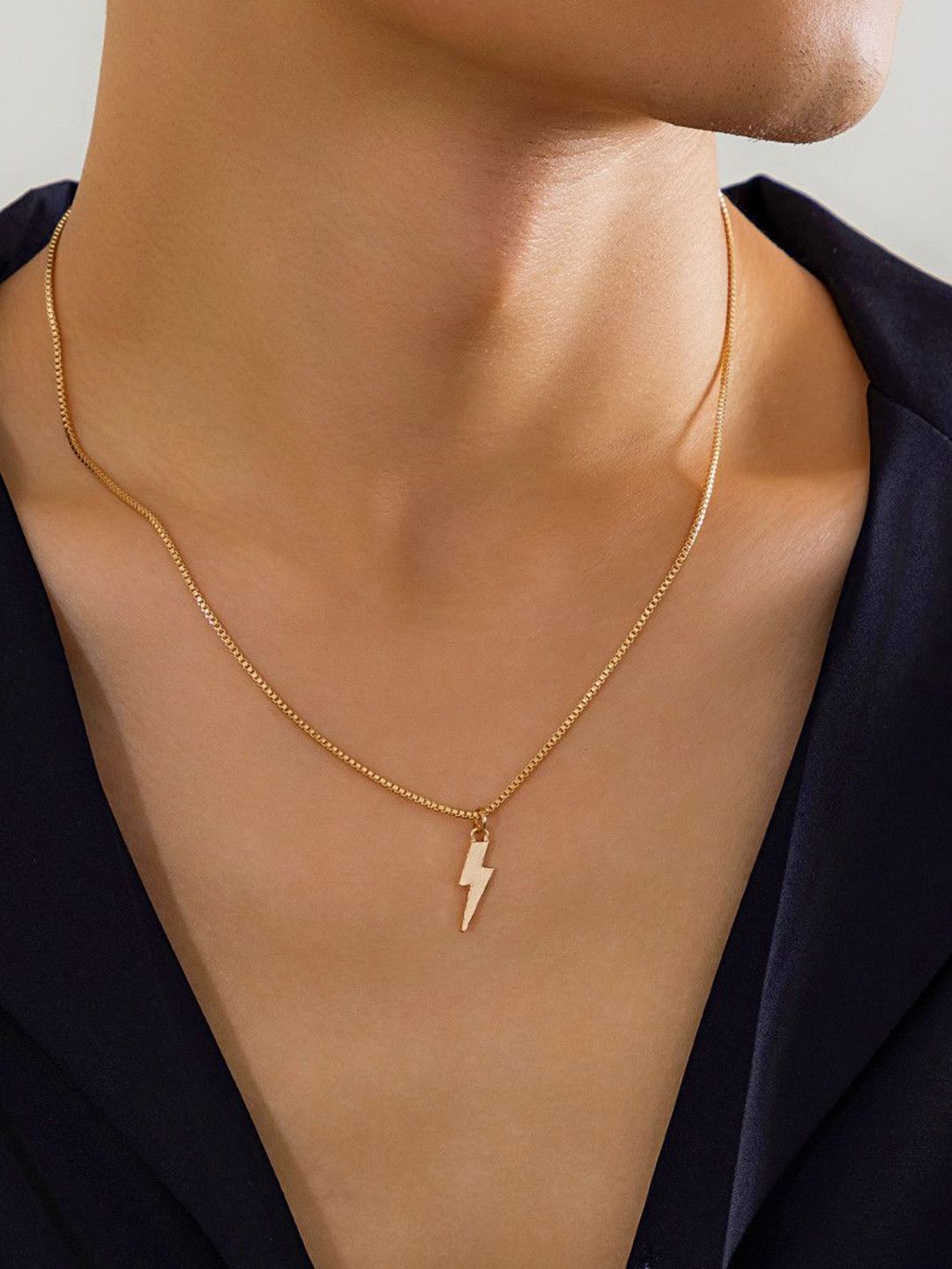 Gold-Plated Contemporary Pendants With Chains