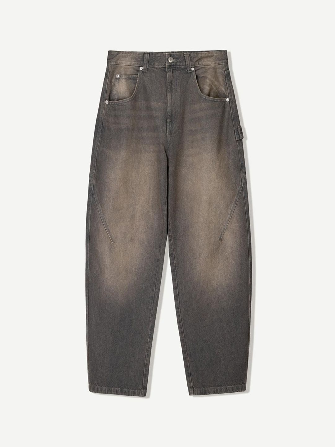 Men Balloon Baggy Fit Mid-Rise Light Fade Cotton Jeans