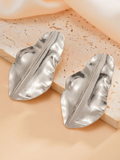 Silver-Plated Geometric Drop Earrings