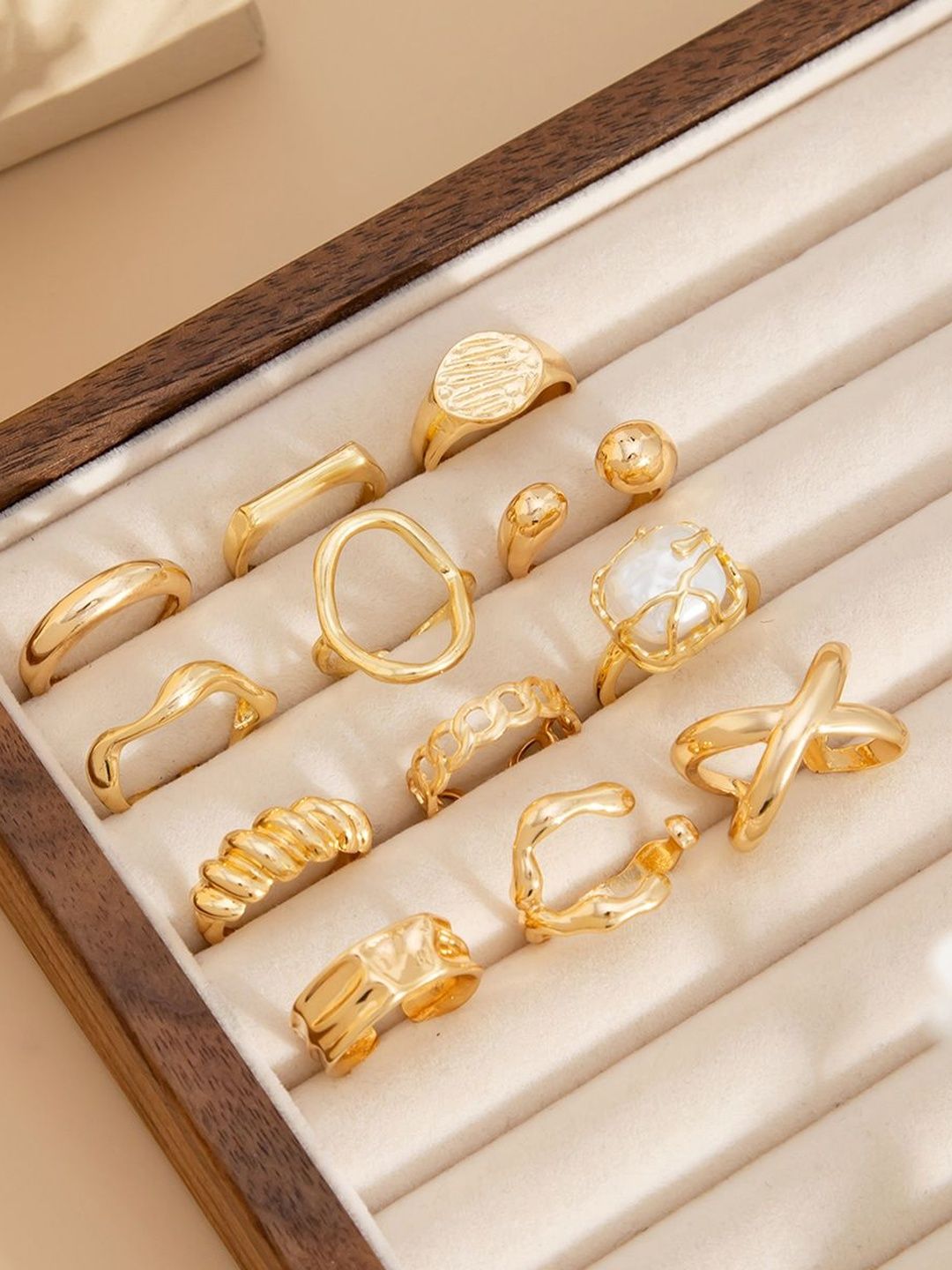 Set Of 12 Silver-Plated Finger Ring