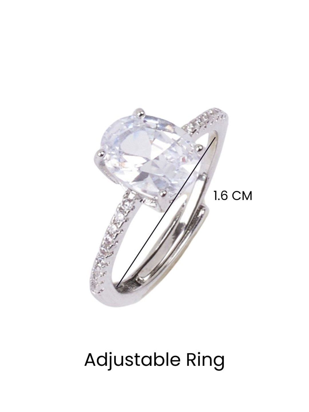 SALTY Cora Solitaire Silver-Plated Finger Ring