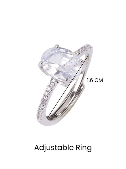 SALTY Cora Solitaire Silver-Plated Finger Ring