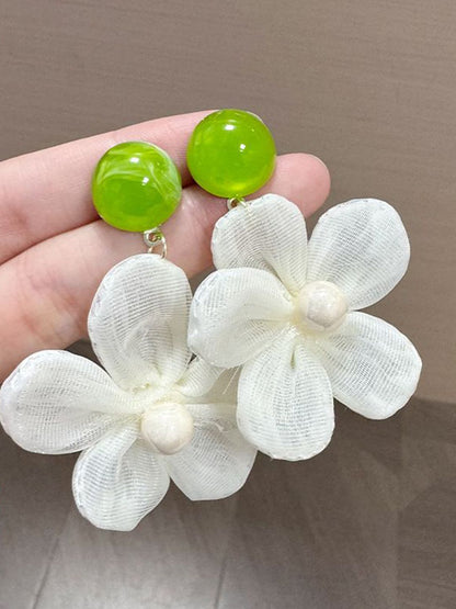 Artificial Beads Beaded Floral Drop Earrings