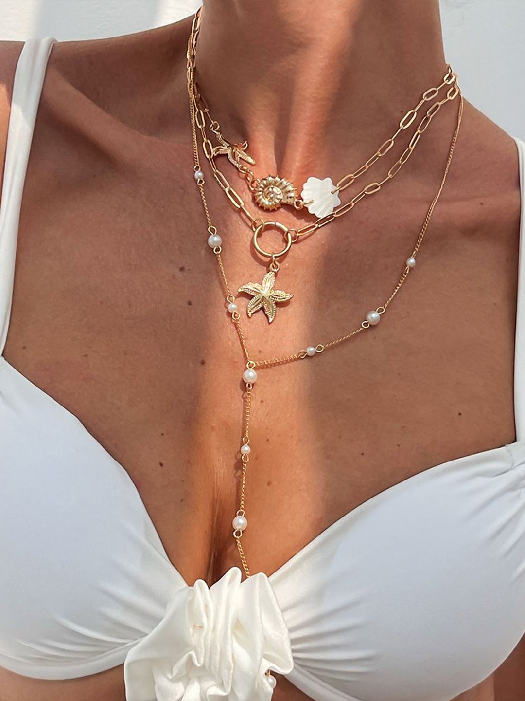 Gold-Plated Artificial Beaded Chain