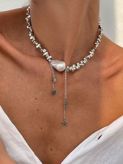 Silver-Plated Enamelled Necklace