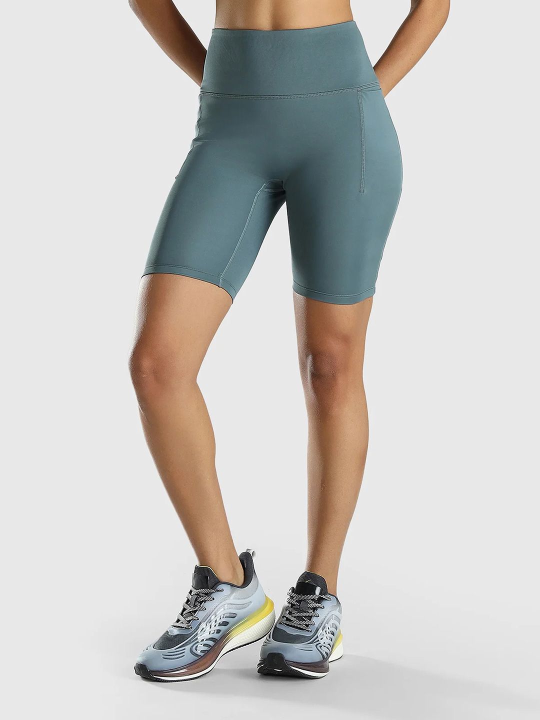 Women Slim Fit High-Rise Cycling Sports Shorts