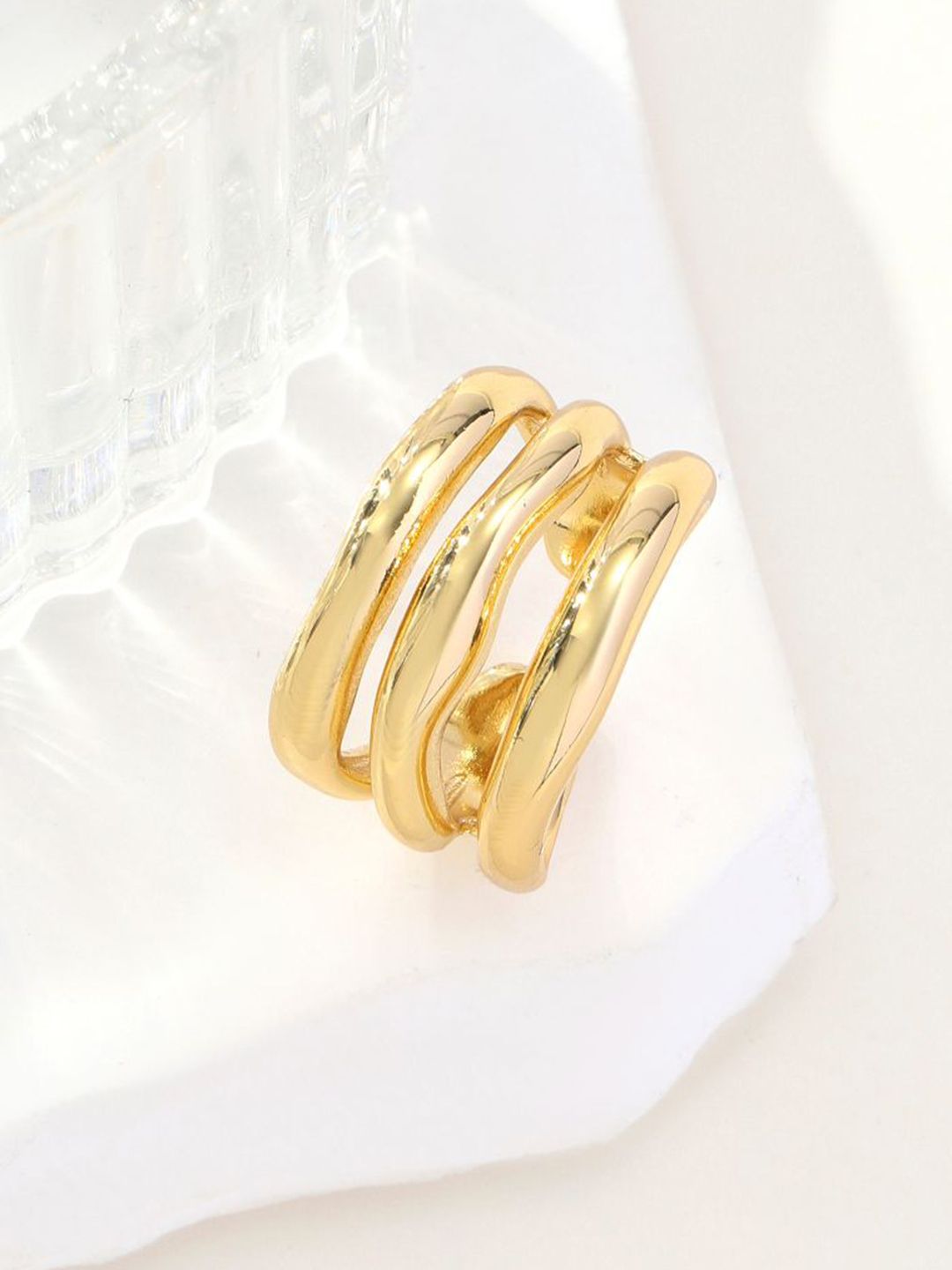 SALTY Women & Girls Trendy Golden Multi Spiral Stylish Adjustable Finger Ring