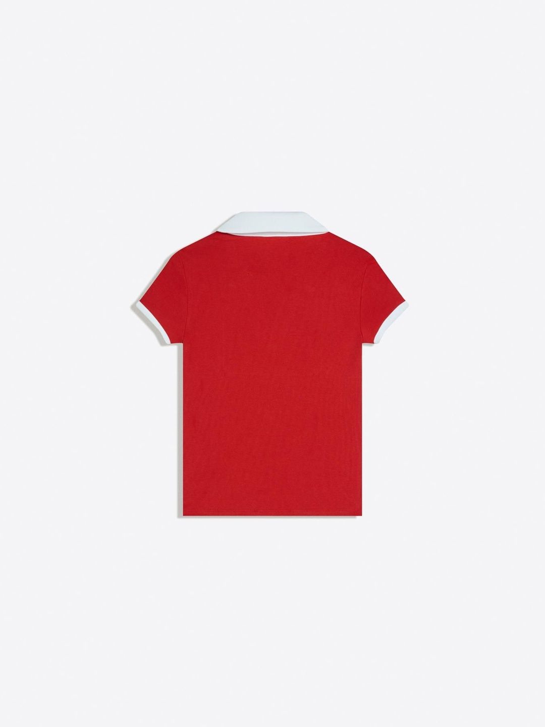 Short sleeve polo collar print T-shirt