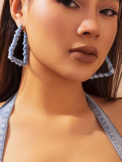 Triangular Half Hoop Earrings