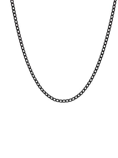 SALTY Men Stainless Steel Ironclasp Black Chain