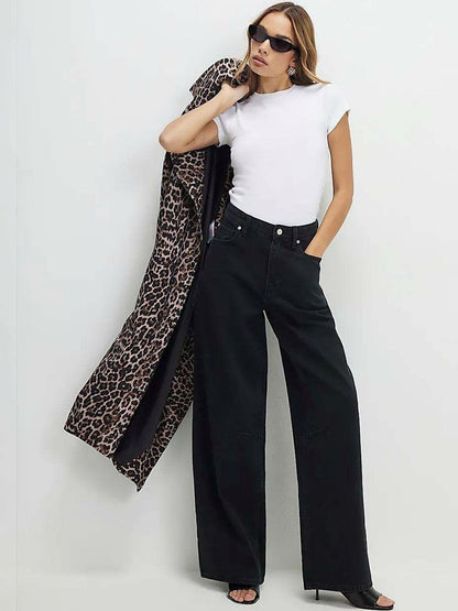 Women Classic Wide Leg High-Rise Stretchable Jeans