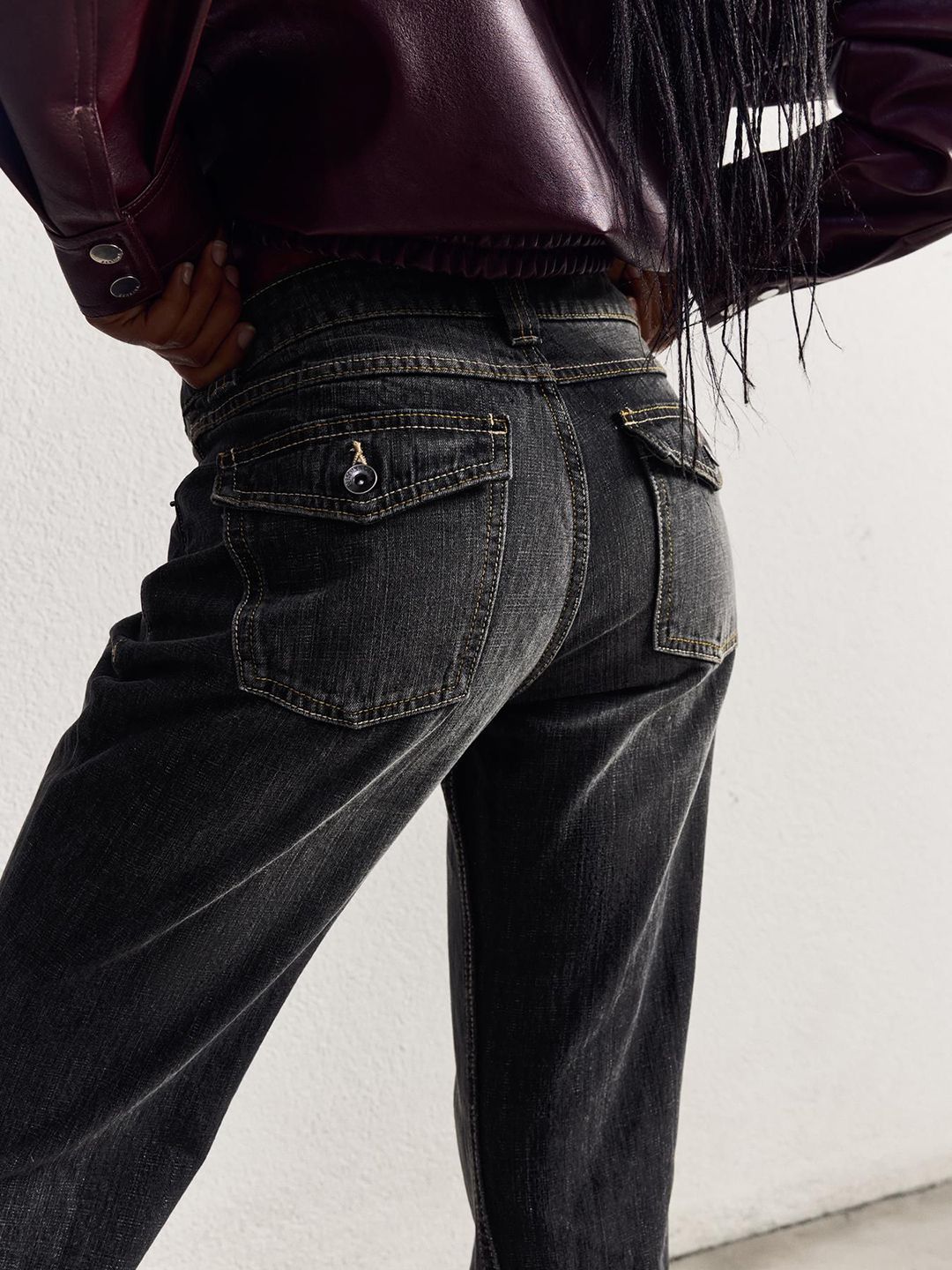 Pure Cotton Flared Baggy Jeans