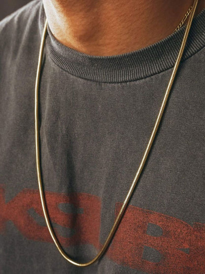 SALTY Pack of 2 Men Round Snake Gold Chain