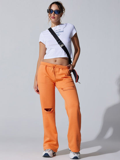 Orange Dual Slit Adapt Joggers
