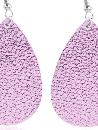 Silver-Plated Teardrop Shaped Drop Earrings