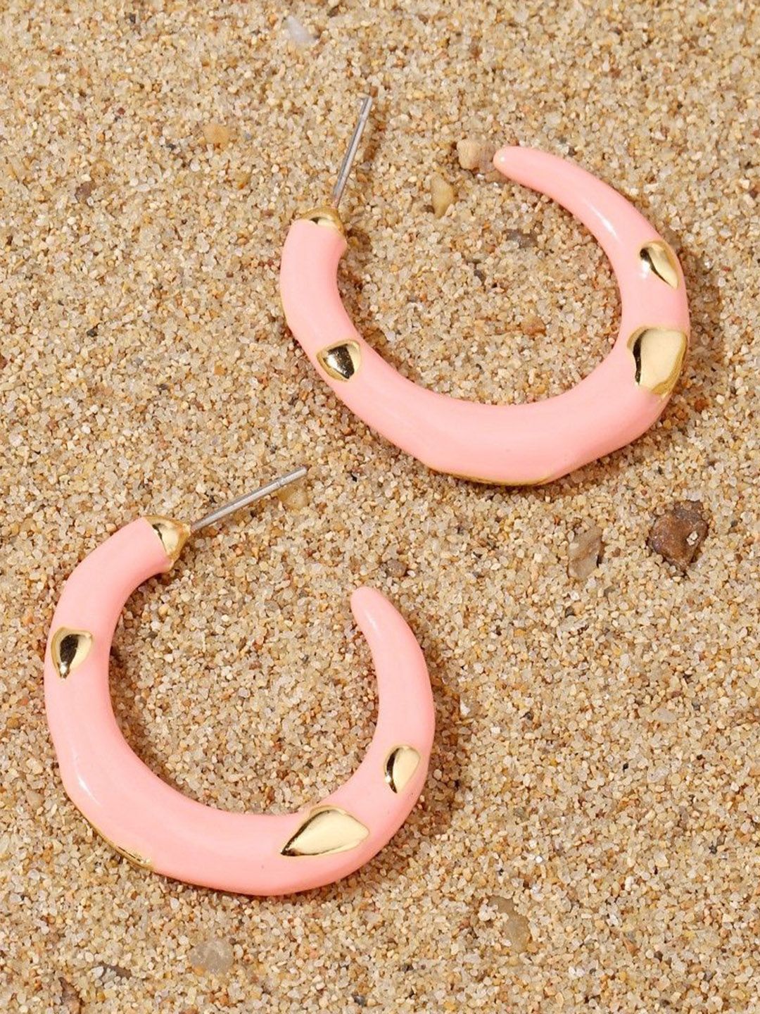SALTY Peachy Rapt Contemporary Half Hoop Earrings