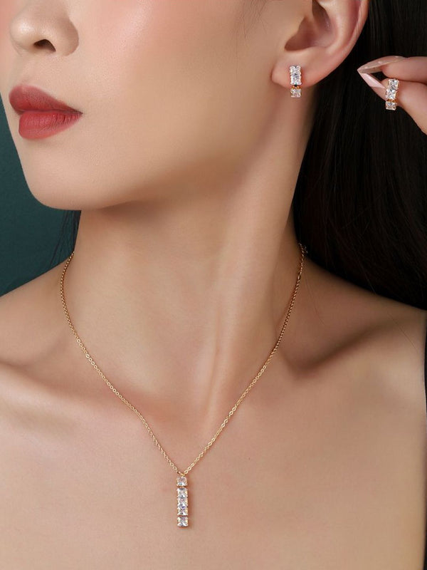 SALTY Gold-Plated Brilliance Diamond Jewellery Set