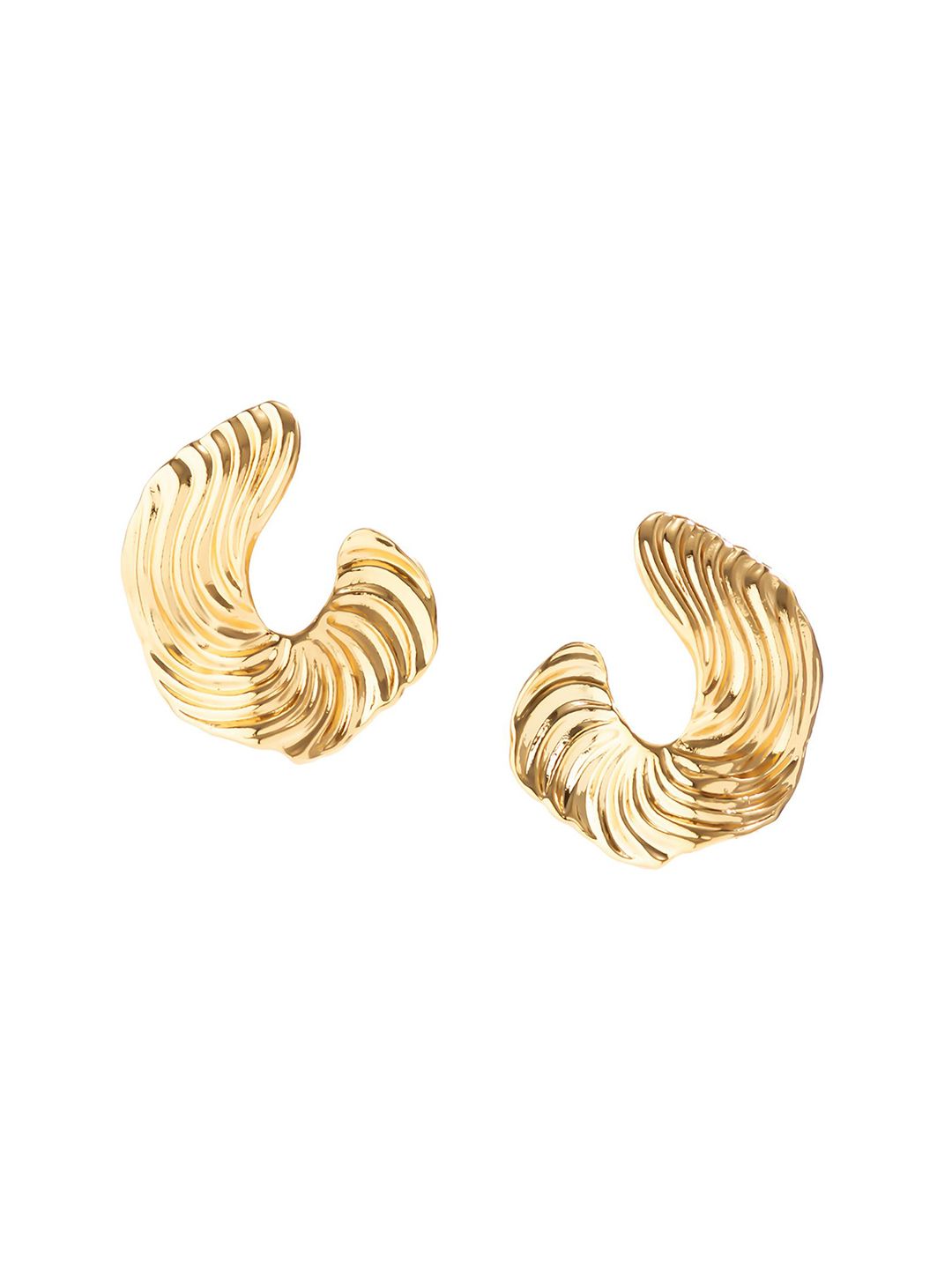 Gold-Plated Oval Drop Earrings