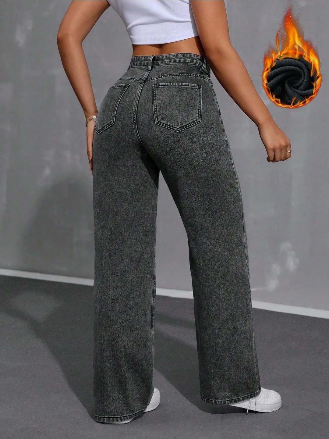Women Comfort Wide Leg High-Rise Light Fade Stretchable Jeans