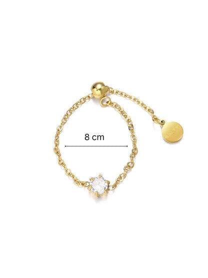 SALTY Pack of 2 Women Champagne Self-Love Chain Ring