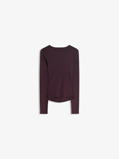 Long sleeve ruched print T-shirt
