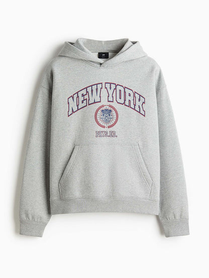 Loose Fit Printed Hoodie