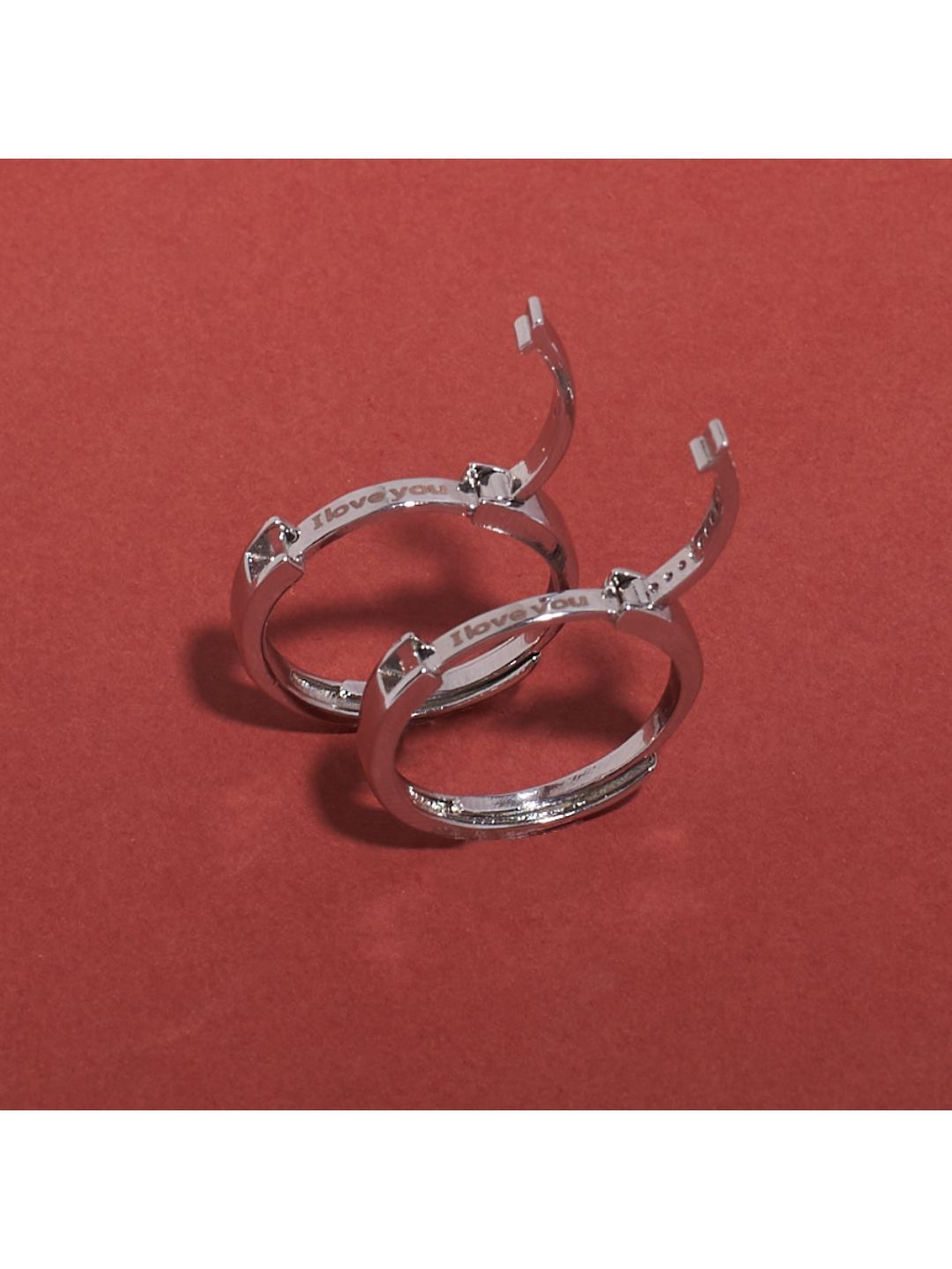 SALTY ILY Set Of 2 Coded Couple Stylish Adjustable Finger Ring