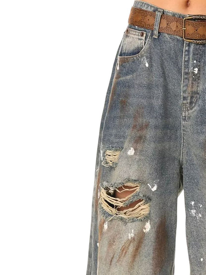 Men Baggy Mid-Rise Mildly Distressed Light Fade Jeans