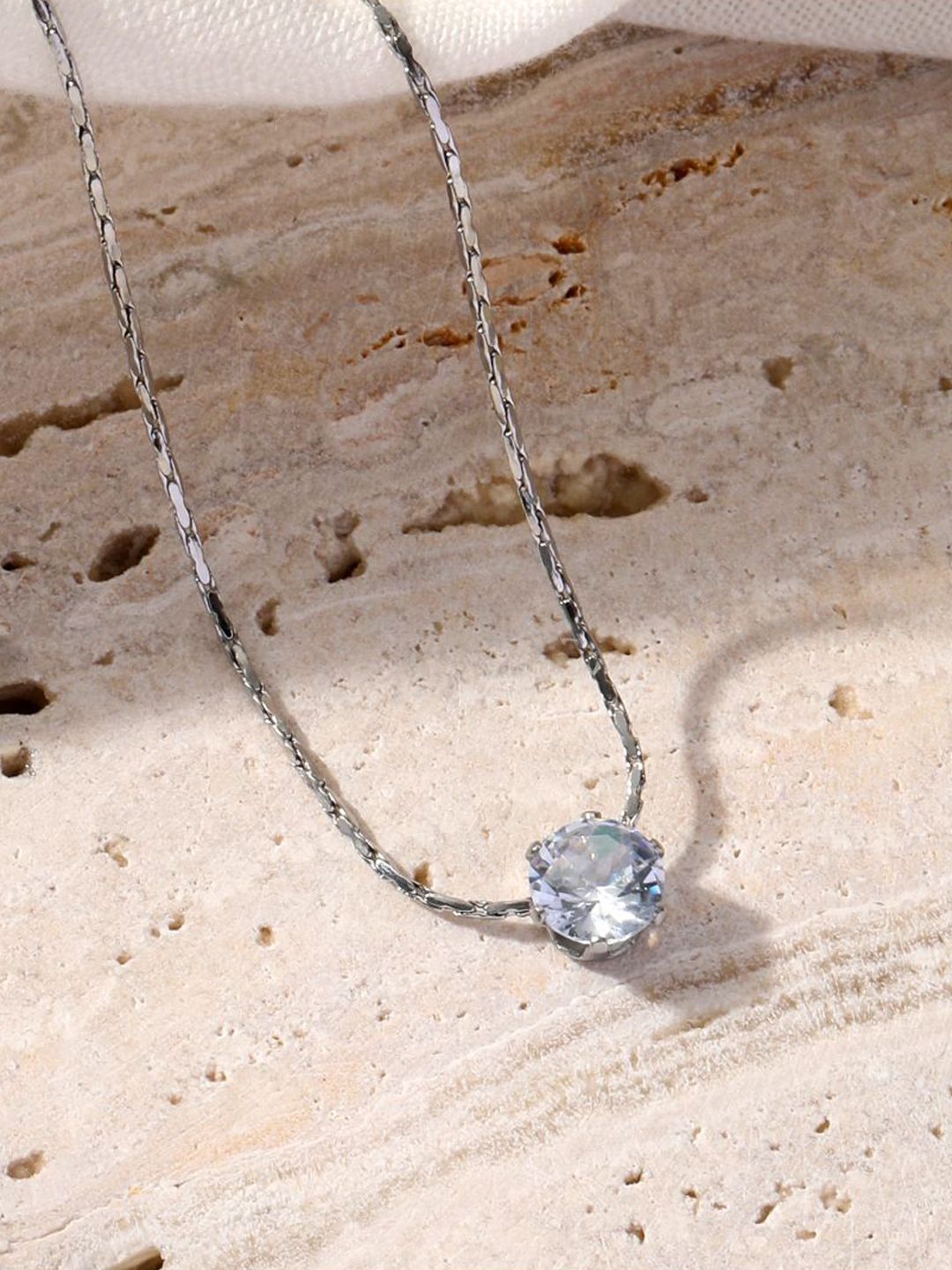 SALTY Stainless Steel Artificial Stones Studded Chain