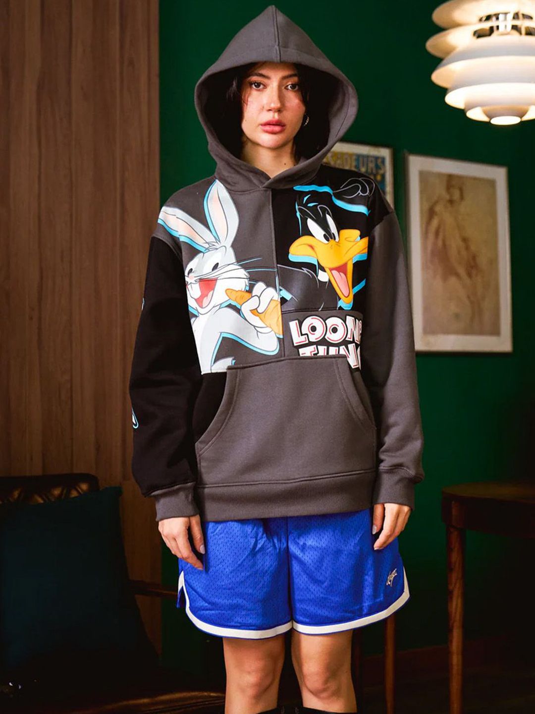 Women Graphic Best Duo Panel Printed Cotton Sweatshirt