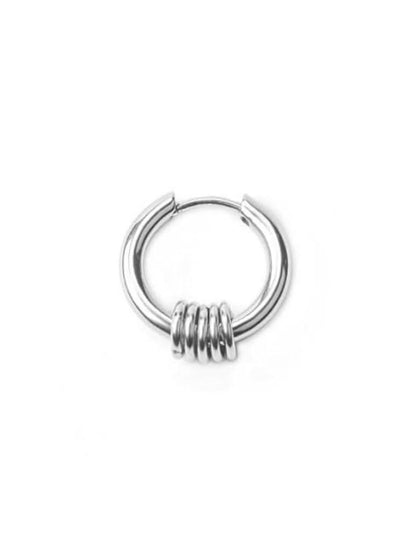 SALTY Stainless Steel Silver Plated Circular Shaped Studs Earring