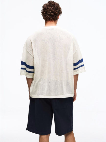 Short sleeve mesh sport print T-shirt