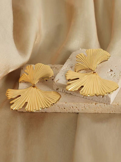 SALTY Gold-Plated Stainless Steel Contemporary Tasselled Studs