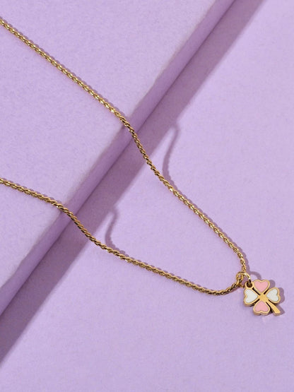 SALTY Stainless Steel Night Clover Detail Jewellery Set
