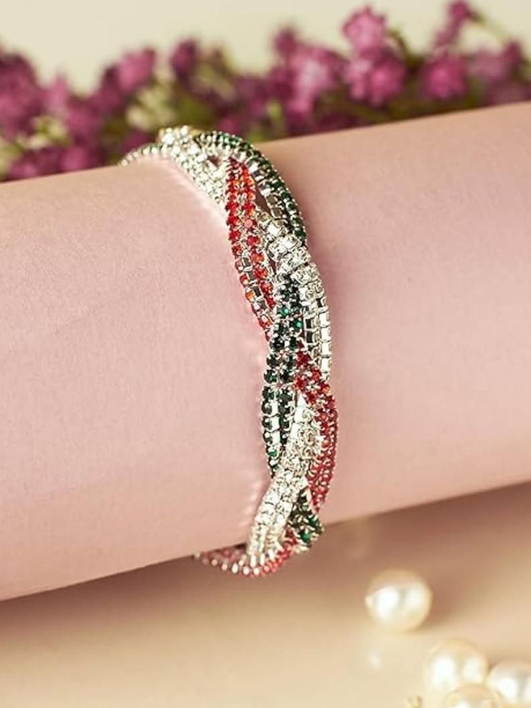SALTY Royal Regalia Women Artificial Stones Studded Stretchable Elasticated Bracelet