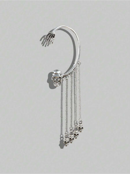 SALTY Contemporary Bone-Chic Skull Ear Cuff