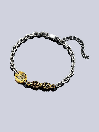 Men Handcrafted Silver-Plated Armlet Bracelet