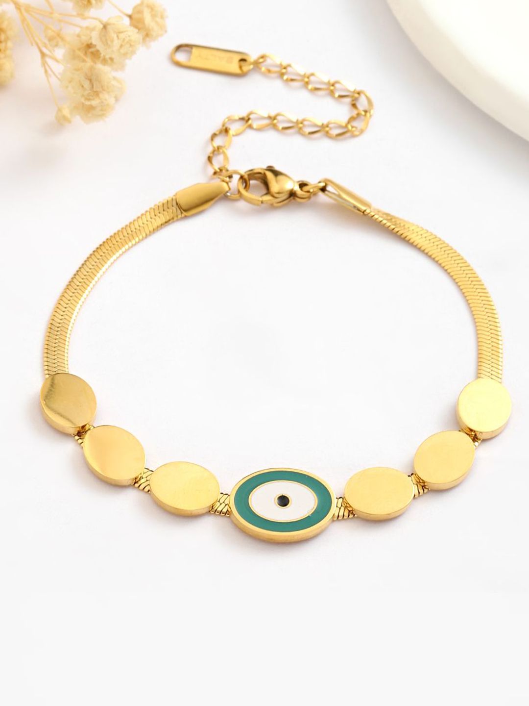 SALTY Stainless Steel Evil Eye Wraparound Bracelet